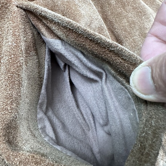 VTG Midwest Traders Leather Suede Bomber Jacket Men Large Sherpa Lined Flight - Picture 7 of 12